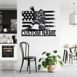 personalized us fire fighter metal sign custom name fireman gift for dad 2