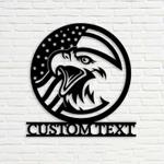personalized us flag eagle family name or address sign independence day veteran day patriotic decor custom metal sign 0