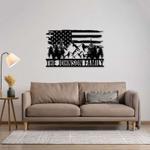 personalized us flag forest mountain camping custom metal sign 0
