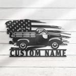 personalized us flag truck driver sign pick up truck custom metal signs trucker gifts birthday gifts 0