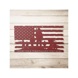personalized us military flag sign army veteran day patriotic decor gift custom metal sign 1