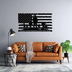 personalized us military flag sign army veteran day patriotic decor gift custom metal sign 2