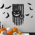 personalized us pumpkin halloween metal sign halloween decoration for home 0