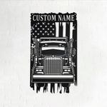 personalized us semi truck metal name sign home decor gift for truck drivers 0