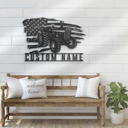 personalized us tractor driver sign farm tractor custom metal signs farmhouse sign farmer trucker gifts 2