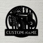 personalized usa farm tractor metal name sign housefarm decor home gift for farmer 0
