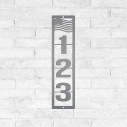 personalized usa flag patriotic address sign vertical house number plaque custom metal sign 3
