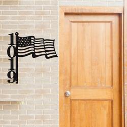 personalized usa flag vertical address sign house number plaque custom metal sign 1