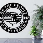 personalized usa flag veteran military man gun sign independence day veteran day patriotic decor custom metal sign 0