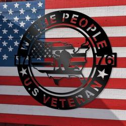 personalized usa flag veteran military man gun sign independence day veteran day patriotic decor custom metal sign 2