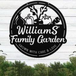 personalized vegetable garden grown with care and love decorative custom metal sign 1