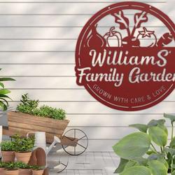 personalized vegetable garden grown with care and love decorative custom metal sign 2