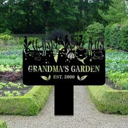personalized vegetable garden yard stakes decorative custom metal sign housewarming gift 1