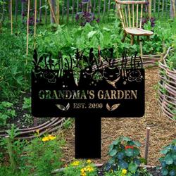 personalized vegetable garden yard stakes decorative custom metal sign housewarming gift 2