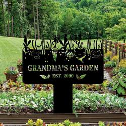 personalized vegetable garden yard stakes decorative custom metal sign housewarming gift 3