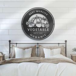 personalized vegetable organic food store lawn yard decorative garden custom metal sign housewarming gift 1