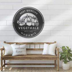 personalized vegetable organic food store lawn yard decorative garden custom metal sign housewarming gift 2