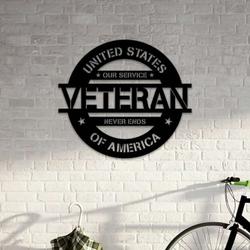 personalized veteran sign our service never ends us army independence day veteran day patriotic decor gift custom metal sign 2