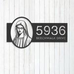 personalized virgin mary christian address sign house number plaque custom metal sign 0