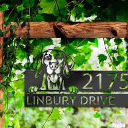 personalized vizsla dog cute puppy address sign house number plaque custom metal sign 1