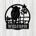 personalized welcome cow farm metal signs farmhouse wall art decor gift for farmer 0