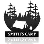 personalized welcome sign for campsite in the forest custom metal sign 0