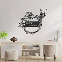 personalized welcome to garden humming floral decorative custom metal sign 1