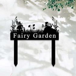 Personalized Wele to the Fairy Garden Yard Stakes Decorative Custom Metal Sign