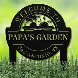personalized welcome to vegetable garden address sign decorative custom metal sign 3