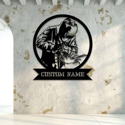 personalized welder construction welding custom metal sign 2