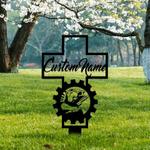 personalized welder memorial sign yard stakes welder cross grave marker cemetery decor custom metal sign 0