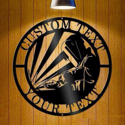 personalized welder metal sign business company name sign home garage wall decor custom metal sign fathers day gift 1