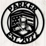 personalized welder monogram wall decor welding custom metal sign 0