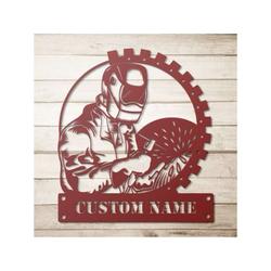 personalized welder name sign welding workshop ironworker custom metal sign 1