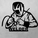 personalized welder silhouette welding shop custom metal sign 0