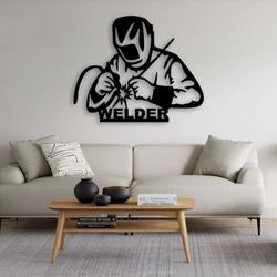 personalized welder silhouette welding shop custom metal sign 1