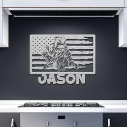 personalized welder us flag mechanic worker welder workshop custom metal sign 2