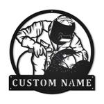 personalized welder welding monogram man cave home decor custom metal sign 0