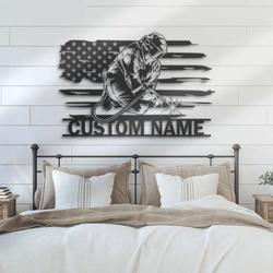 personalized welding us flag metal wall art welder name sign home decor ironworker man cave custom metal sign 1