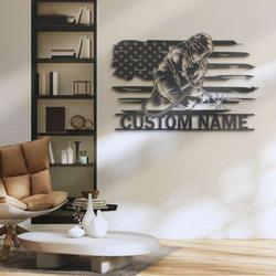 personalized welding us flag metal wall art welder name sign home decor ironworker man cave custom metal sign 3