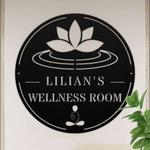 personalized wellness room lotus yoga studio home decor custom metal sign 0