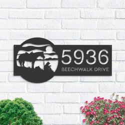 personalized western cowboy address sign house number plaque custom metal sign 1