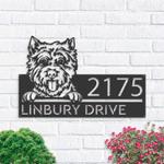 personalized westie dog cute puppy address sign house number plaque custom metal sign 0