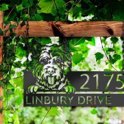 personalized westie dog cute puppy address sign house number plaque custom metal sign 1