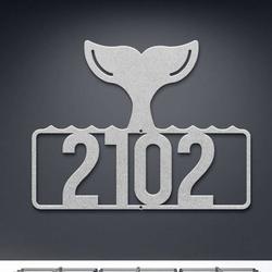 personalized whale tale address sign beach house nautical coastal seaside boat parking house number plaque custom metal sign 1