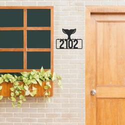 personalized whale tale address sign beach house nautical coastal seaside boat parking house number plaque custom metal sign 3