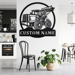 personalized wheel loader truck metal name sign home decor gift for truck drivers 1