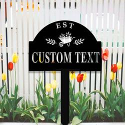 personalized wheelbarrow garden stakes decorative custom metal sign 1