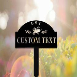 personalized wheelbarrow garden stakes decorative custom metal sign 2
