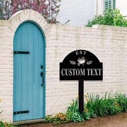 personalized wheelbarrow garden stakes decorative custom metal sign 3